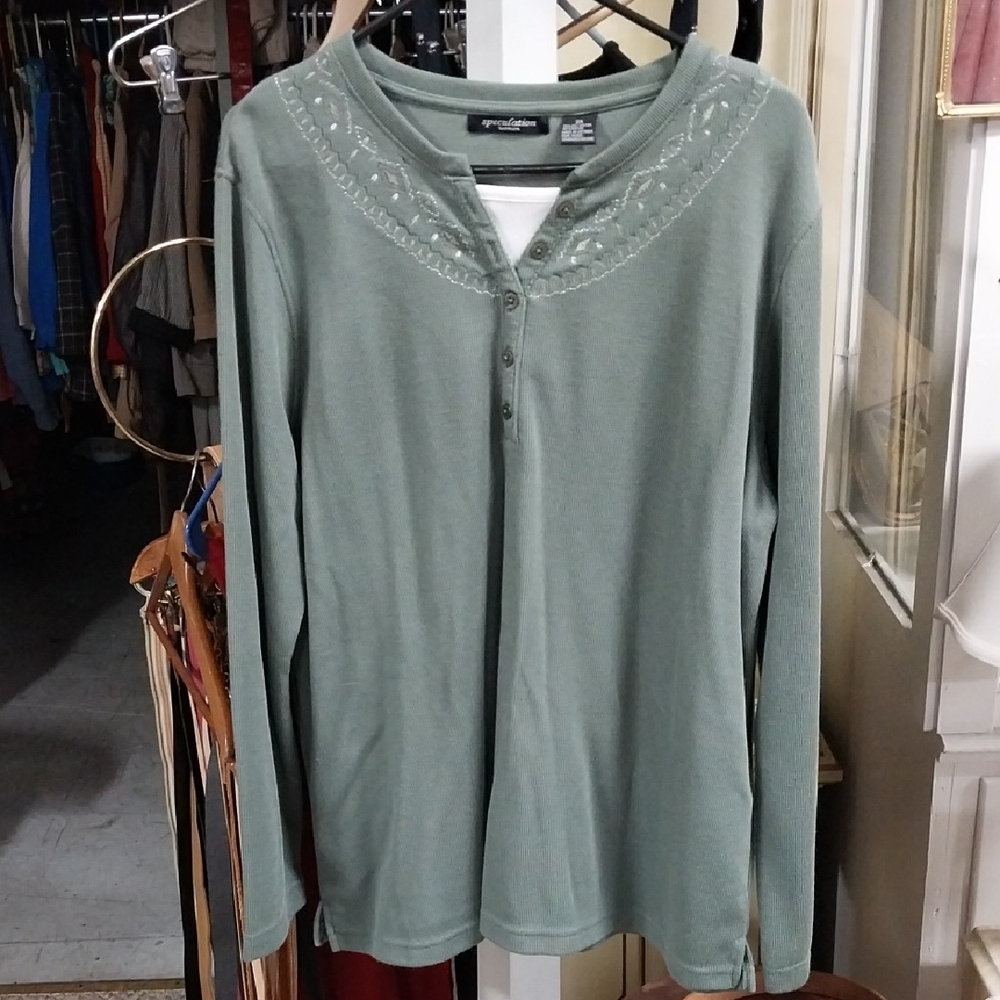 Speculation Green Long Sleeve Top